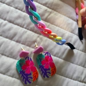 Headband and drop earinngs